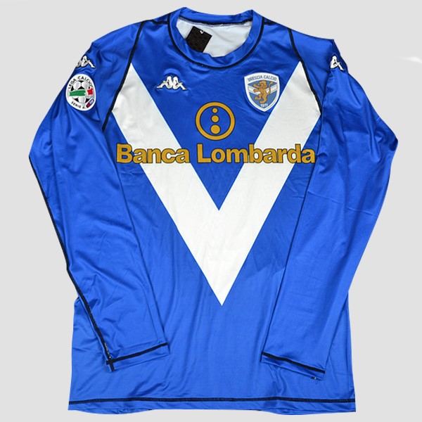 Camiseta Brescia Calcio Replica Primera Ropa ML Retro 2003/04 Azul